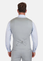 Pale Blue Italian Wool Vest - SARTORO445