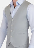 Pale Blue Italian Wool Vest - SARTORO
