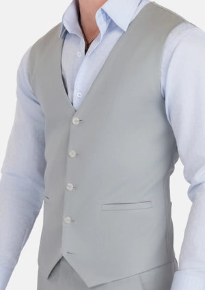 Pale Blue Italian Wool Vest - SARTORO