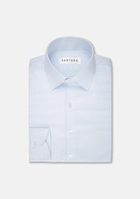 Pale Blue Microcheck Shirt - SARTORO