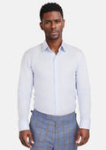 Pale Blue Microcheck Shirt - SARTORO