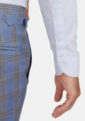 Pale Blue Microcheck Shirt - SARTORO