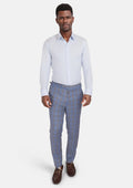 Pale Blue Microcheck Shirt - SARTORO