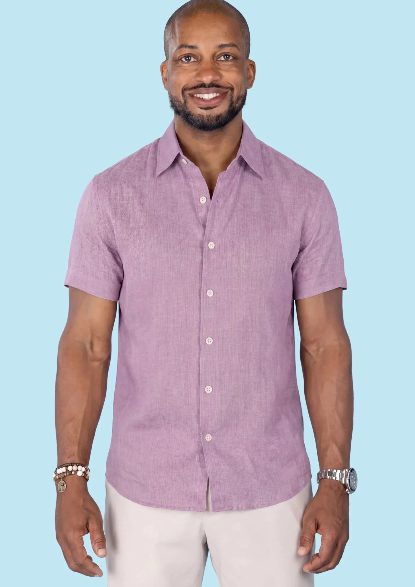 Pastel Violet Linen Shirt293