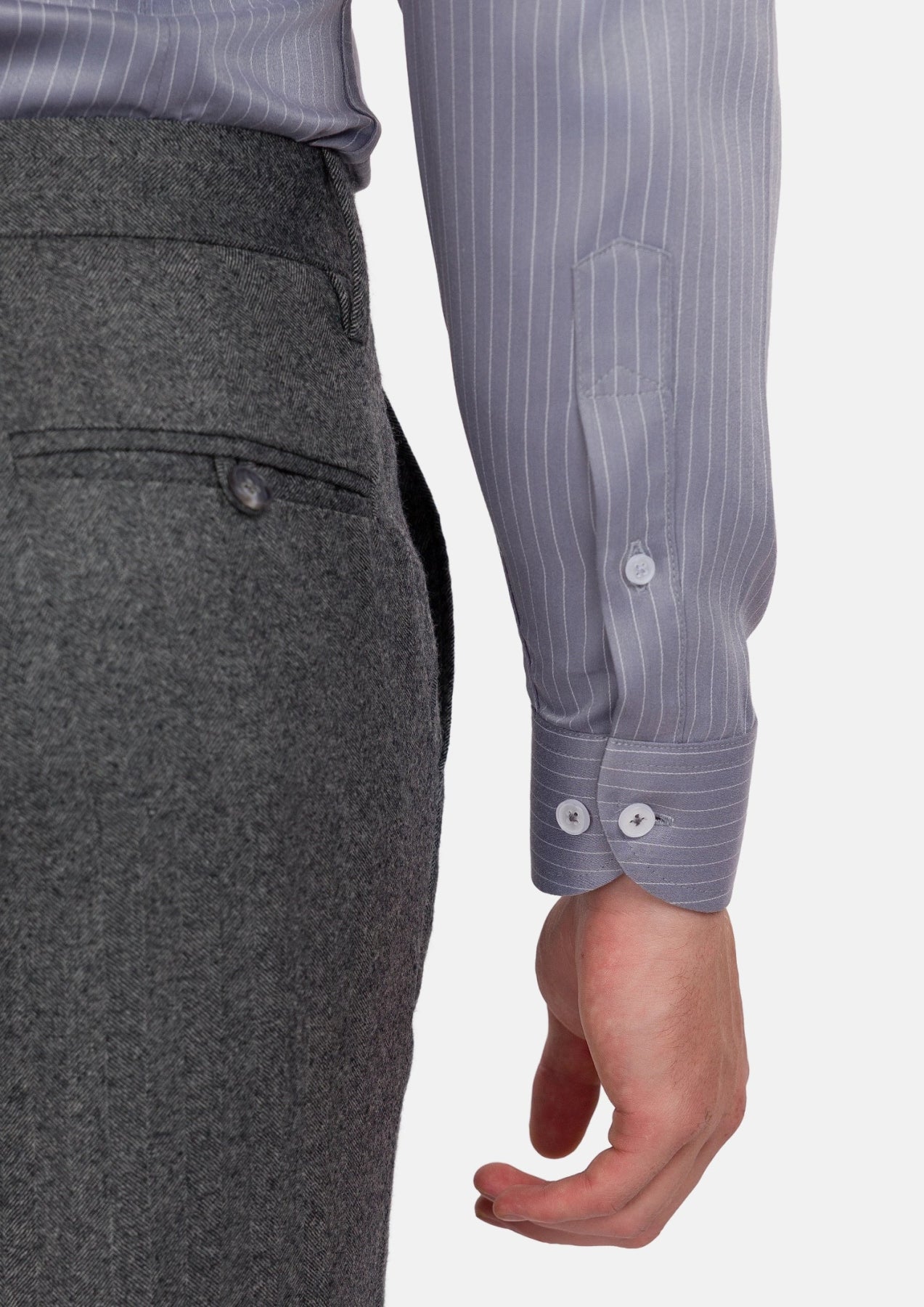 Paynes Gray Pinstripe Shirt - SARTORO