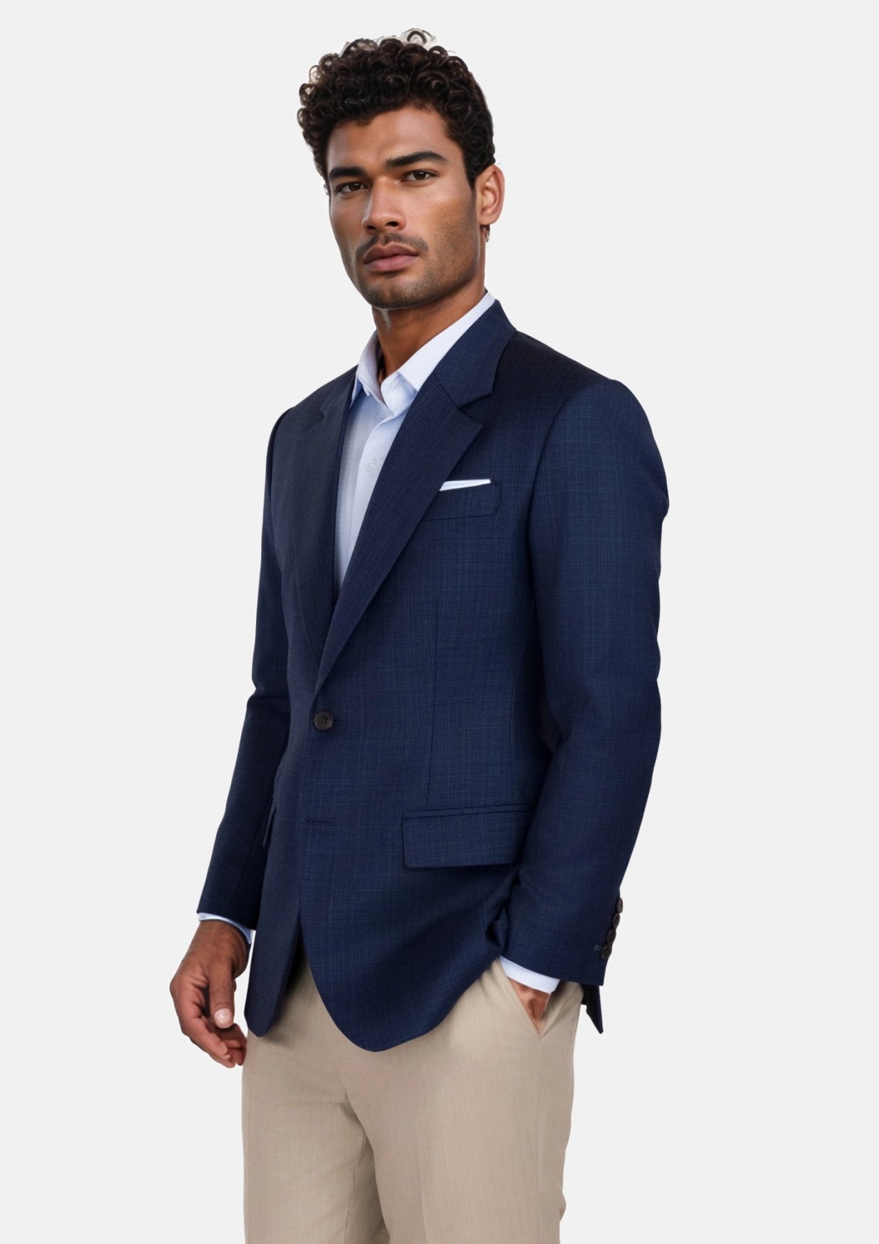 Penn Blue Sharkskin Ellis Jacket - SARTORO