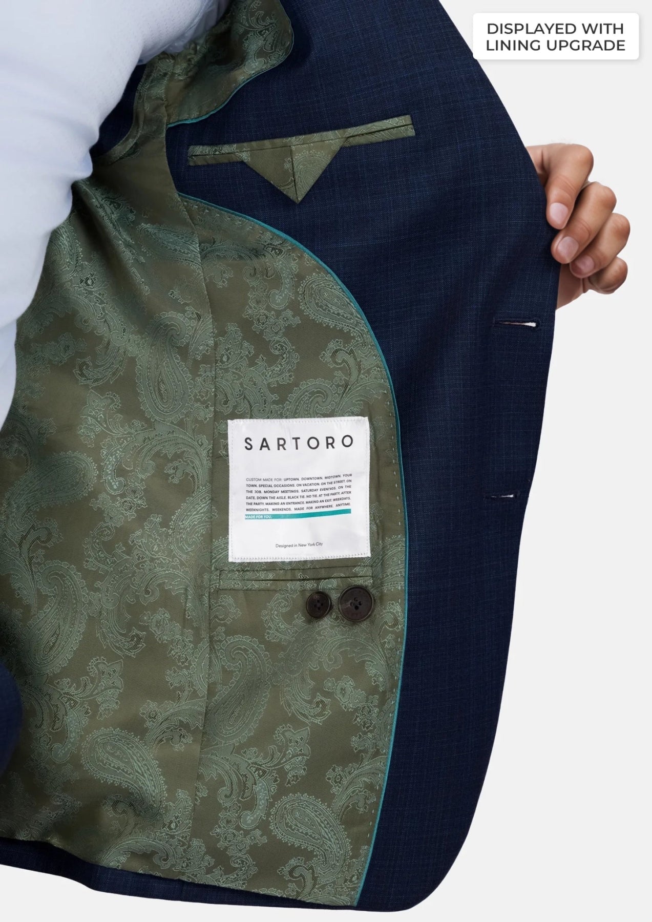 Penn Blue Sharkskin Ellis Suit - SARTORO