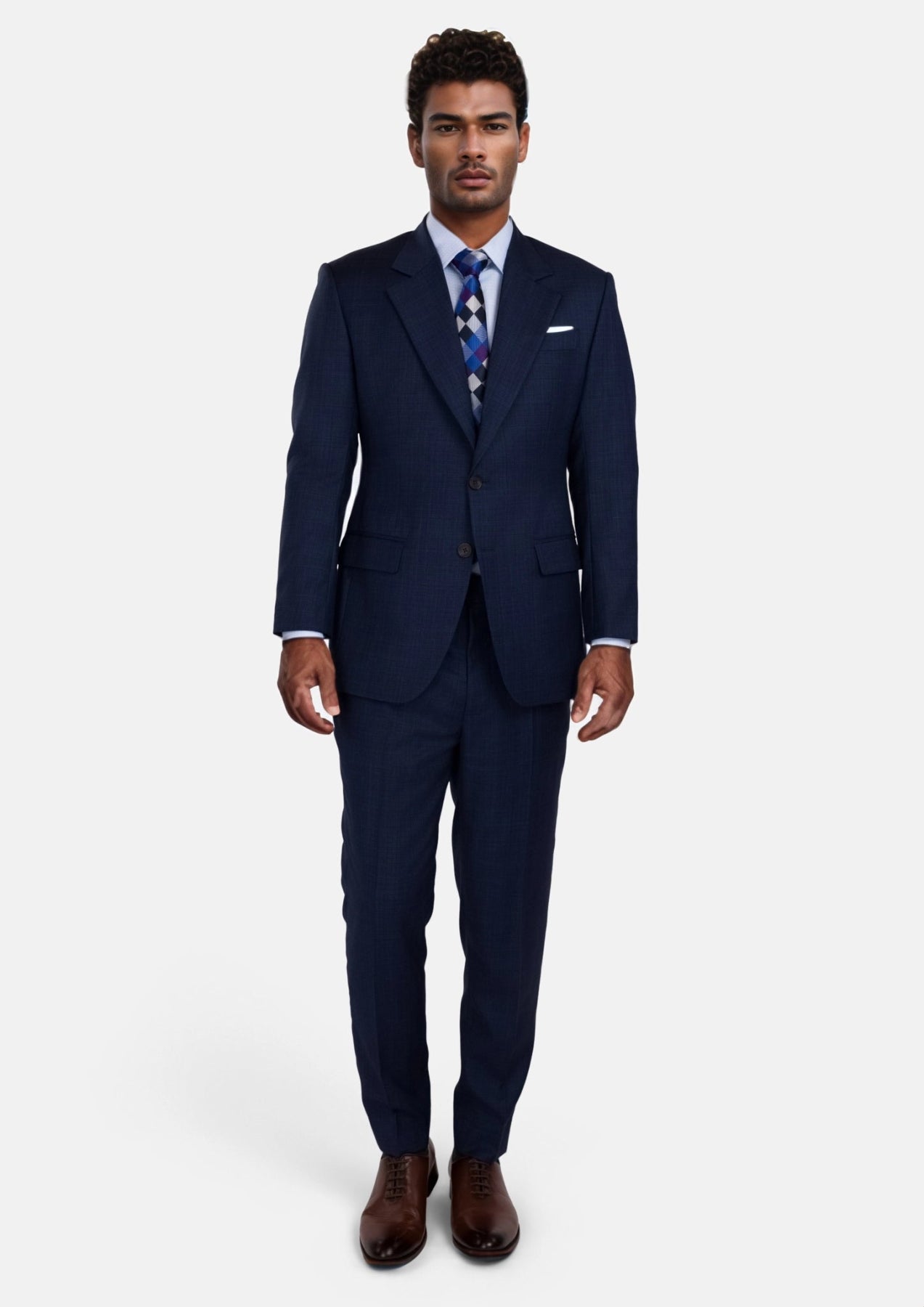 Penn Blue Sharkskin Ellis Suit - SARTORO