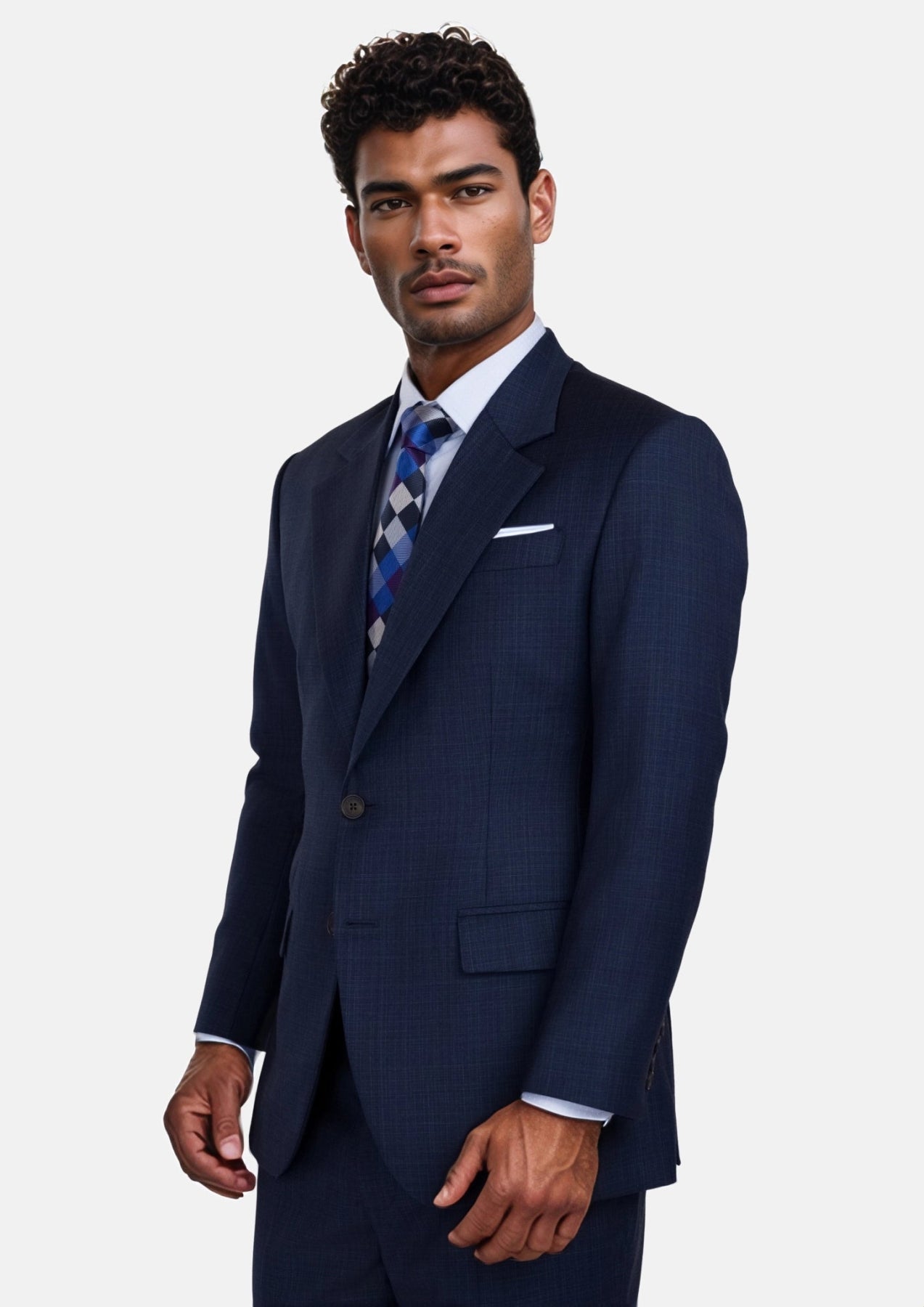 Penn Blue Sharkskin Ellis Suit - SARTORO