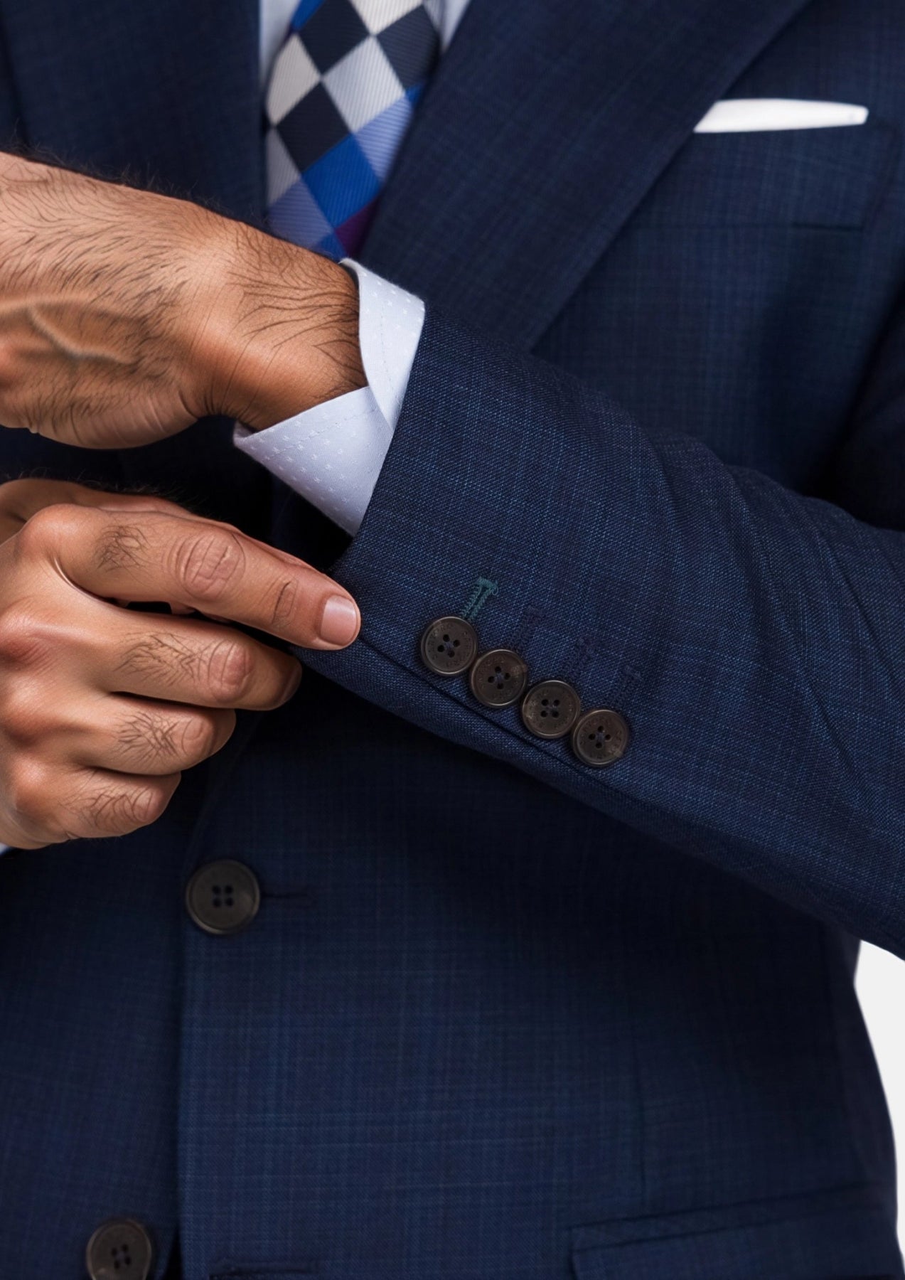 Penn Blue Sharkskin Ellis Suit - SARTORO