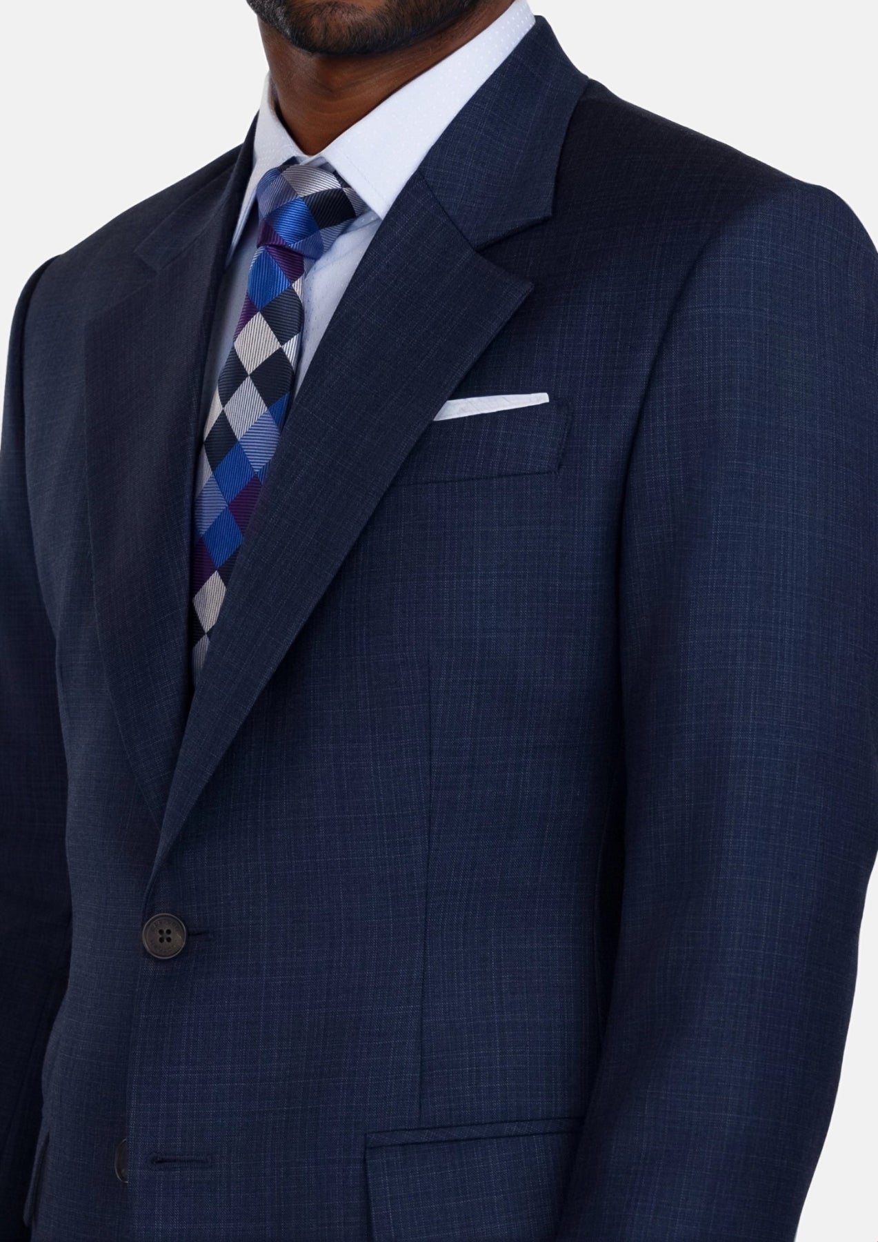 Penn Blue Sharkskin Ellis Suit - SARTORO