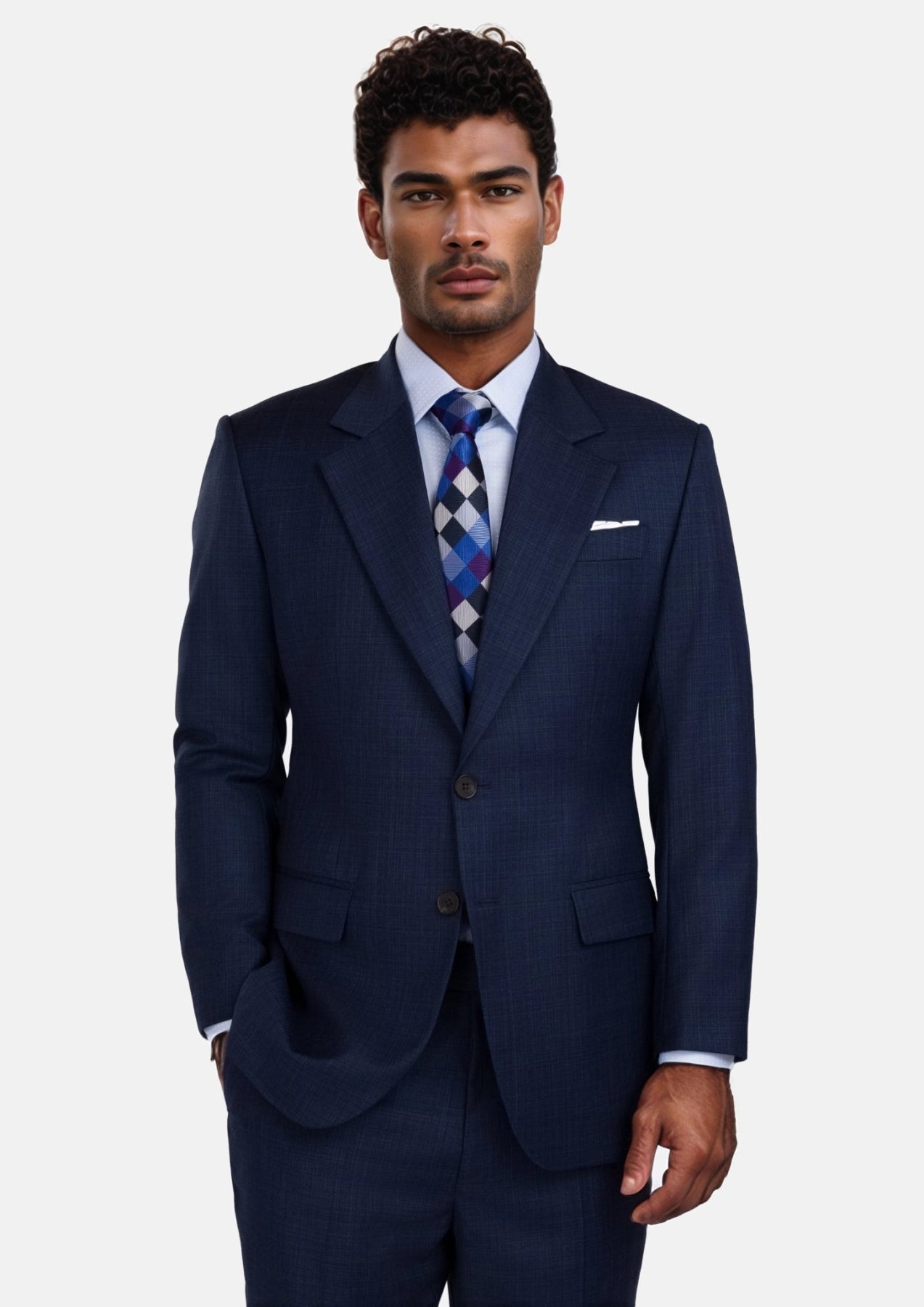 Penn Blue Sharkskin Ellis Suit - SARTORO
