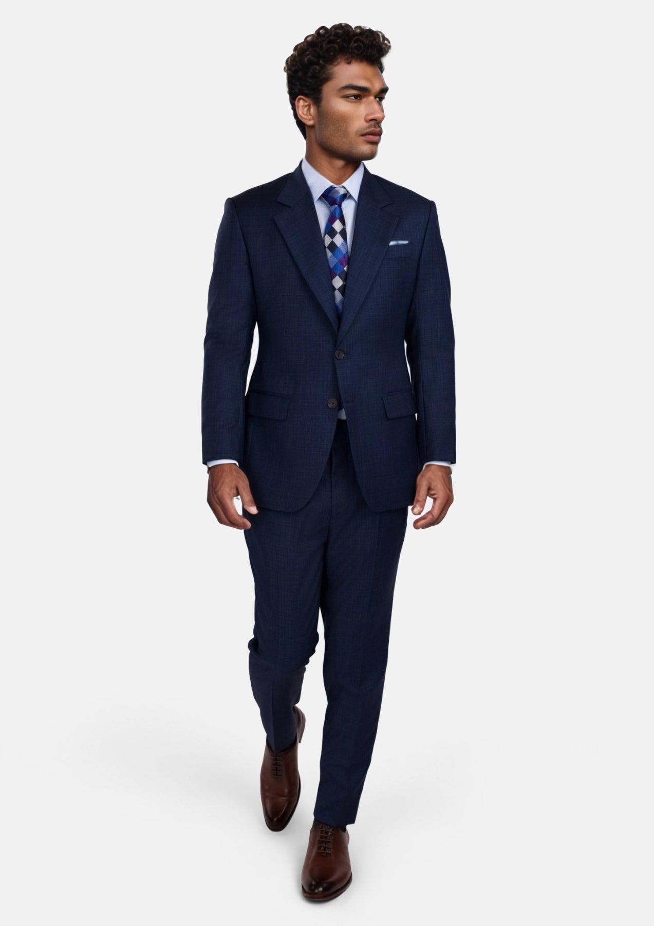 Penn Blue Sharkskin Ellis Suit - SARTORO