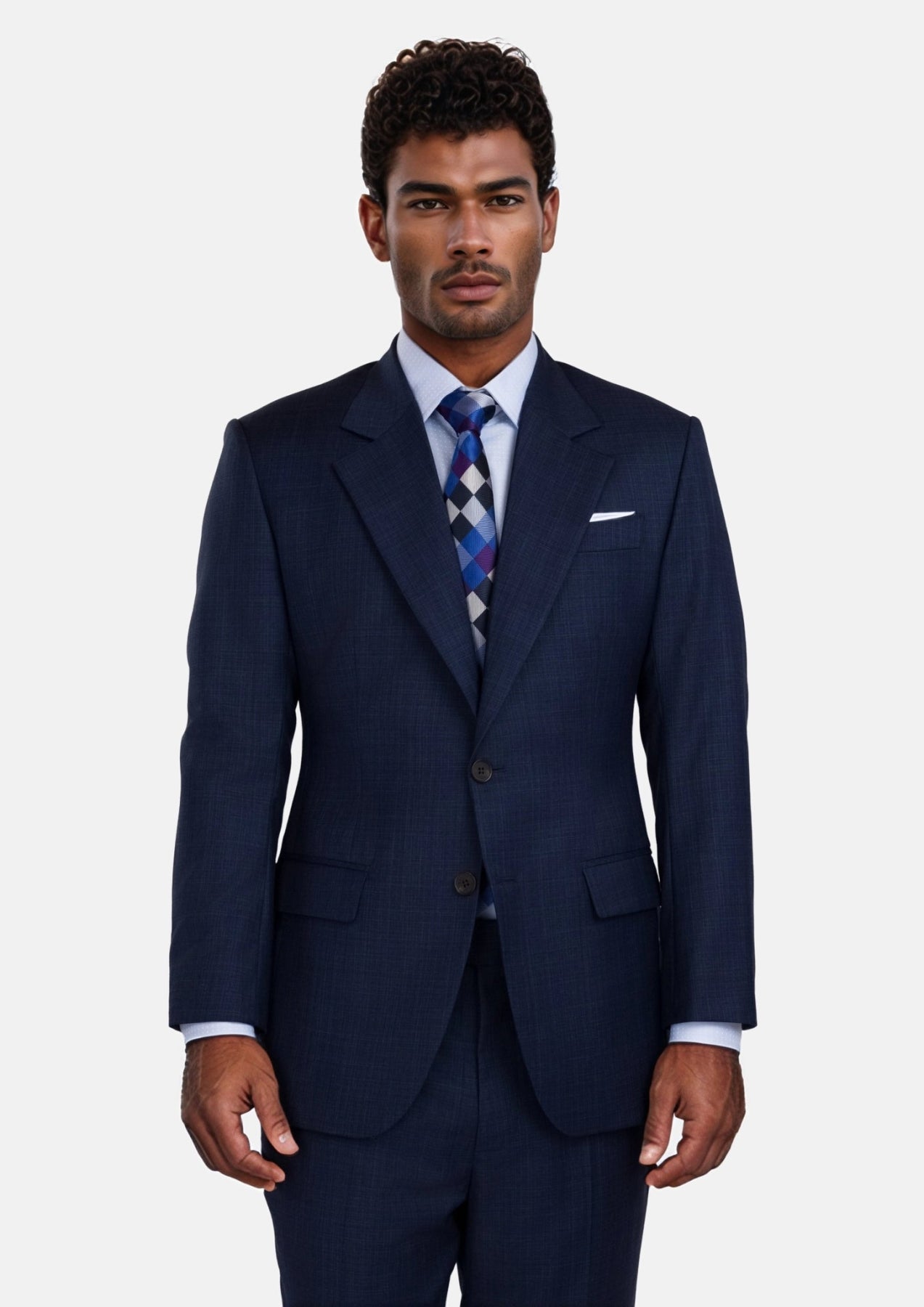 Penn Blue Sharkskin Ellis Suit - SARTORO