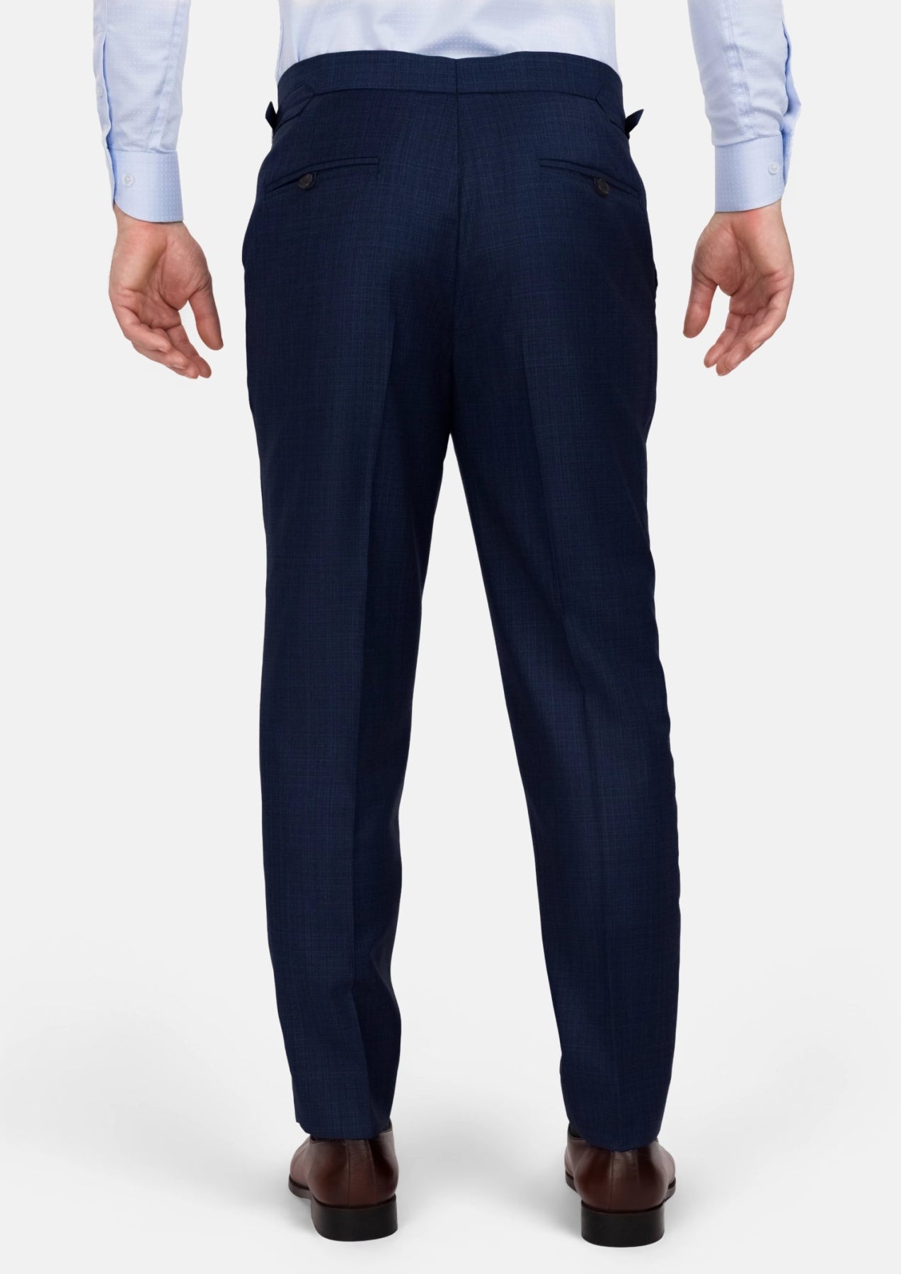 Penn Blue Sharkskin Pants - SARTORO