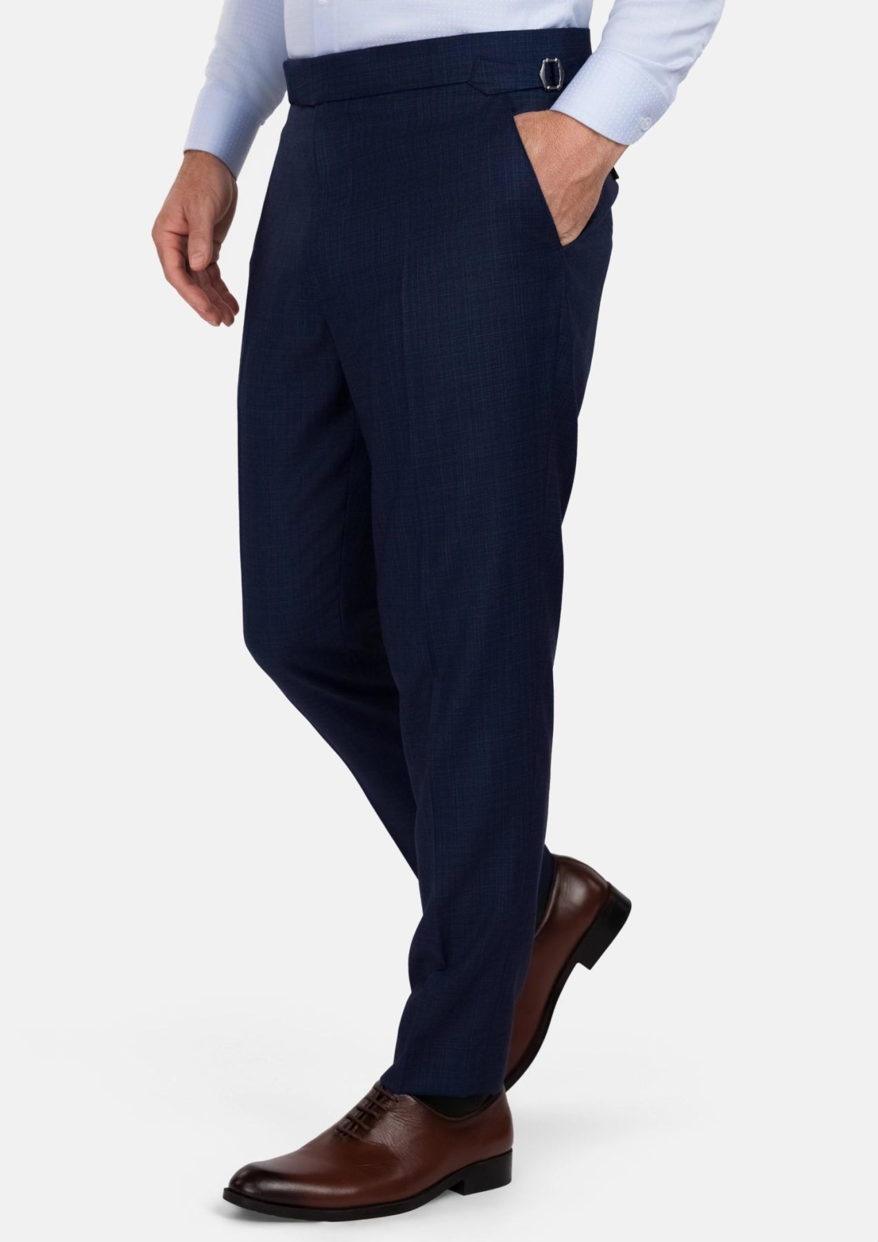 Penn Blue Sharkskin Pants - SARTORO
