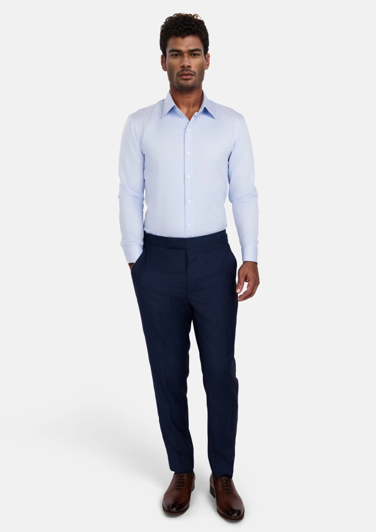 Penn Blue Sharkskin Pants - SARTORO