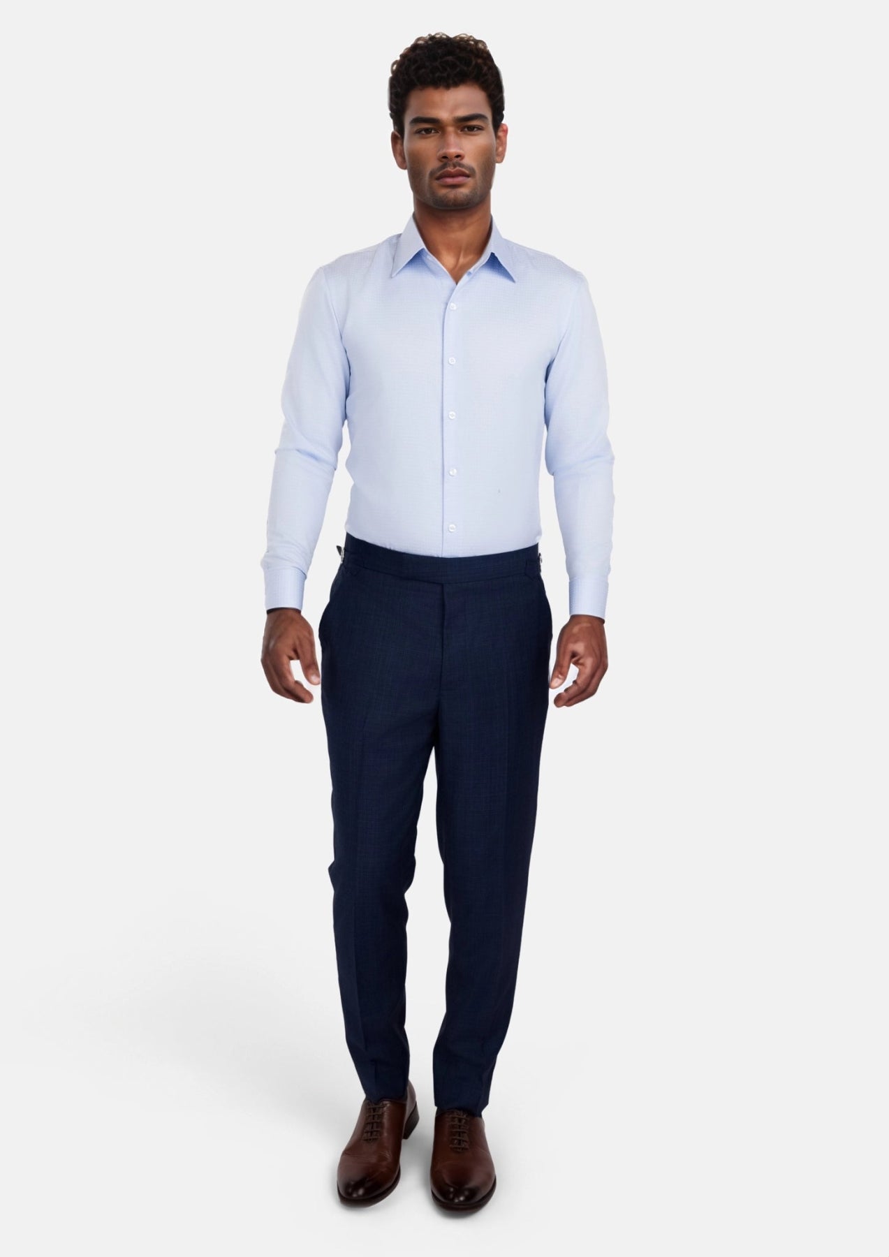 Penn Blue Sharkskin Pants - SARTORO