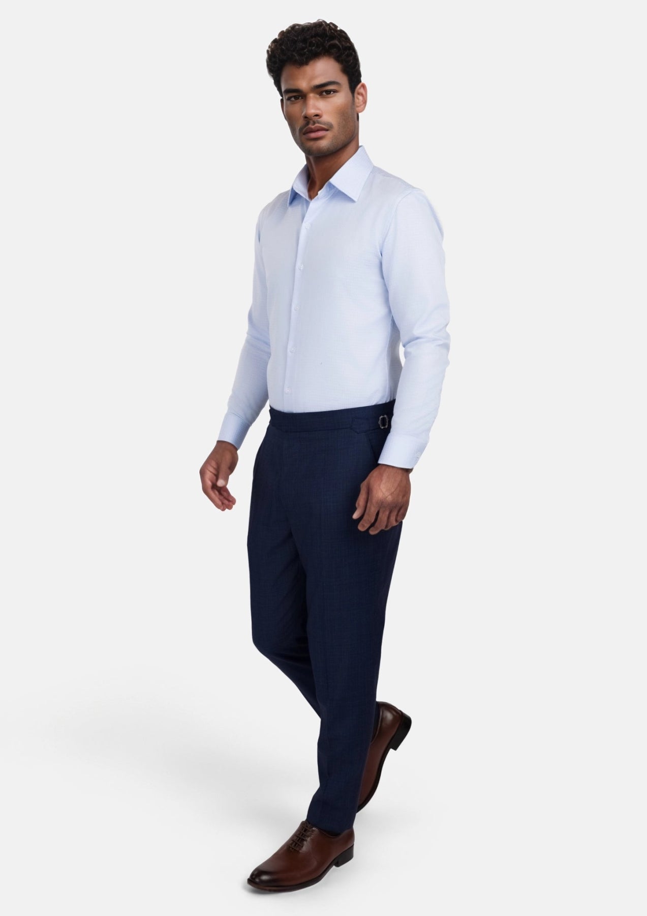 Penn Blue Sharkskin Pants - SARTORO