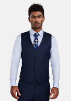 Penn Blue Sharkskin Vest - SARTORO382