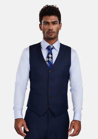 Penn Blue Sharkskin Vest - SARTORO