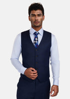 Penn Blue Sharkskin Vest - SARTORO576