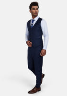 Penn Blue Sharkskin Vest - SARTORO256