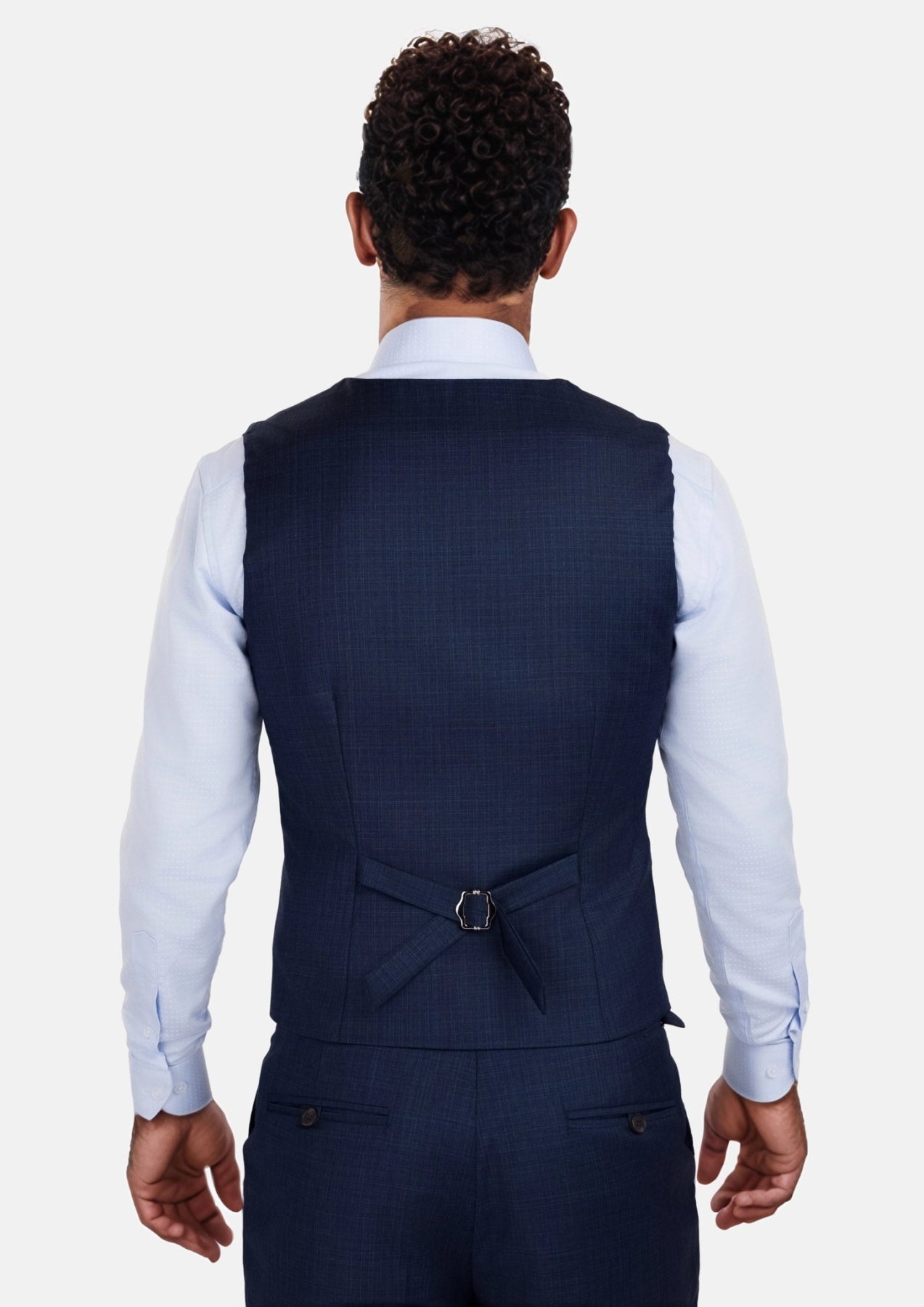 Penn Blue Sharkskin Vest - SARTORO