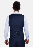 Penn Blue Sharkskin Vest - SARTORO601