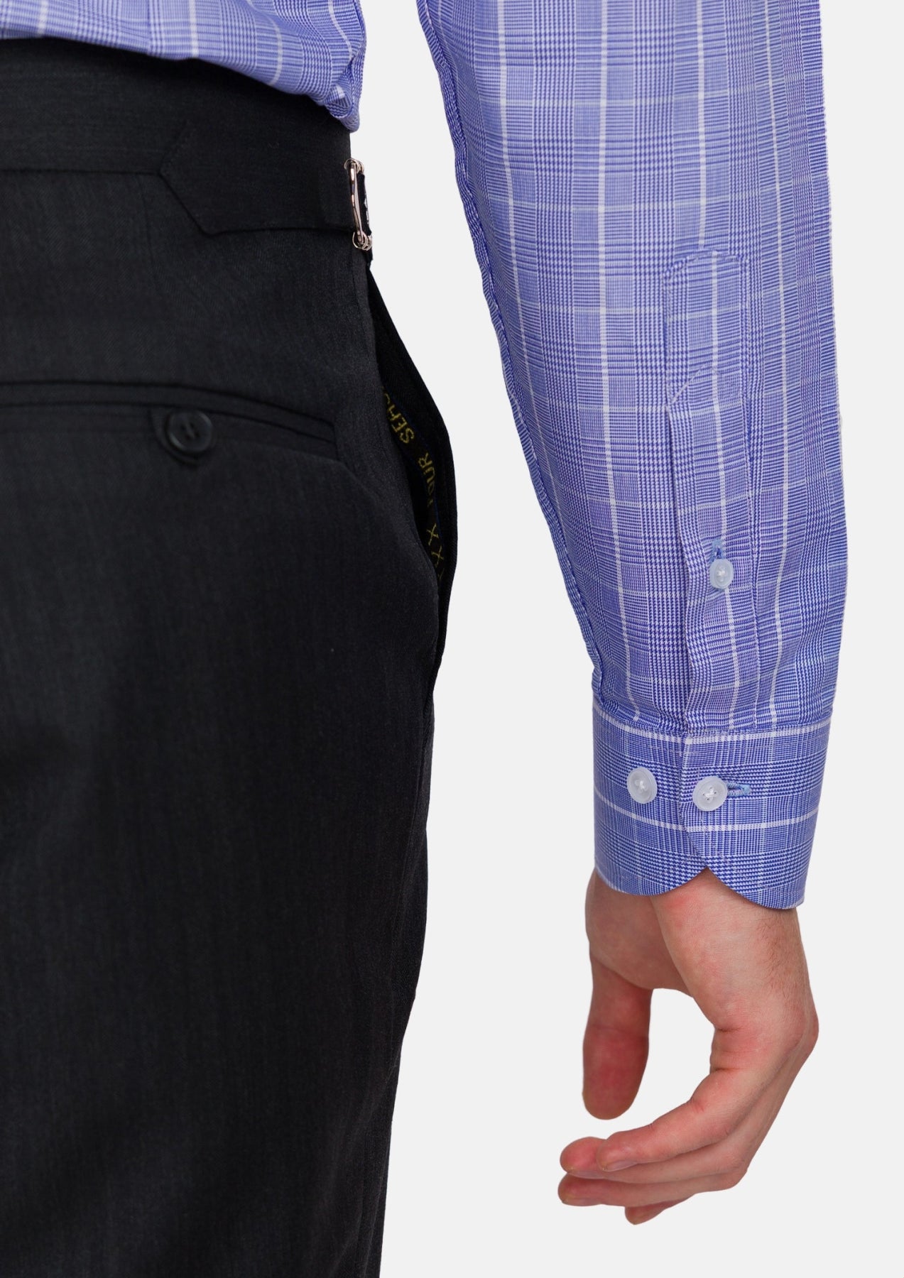 Periwinkle Prince of Wales Shirt - SARTORO