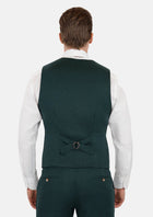 Phthalo Green Linen Vest - SARTORO365