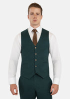 Phthalo Green Linen Vest - SARTORO946