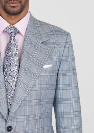 Polo Blue Windowpane Bamboo Jacket - SARTORO