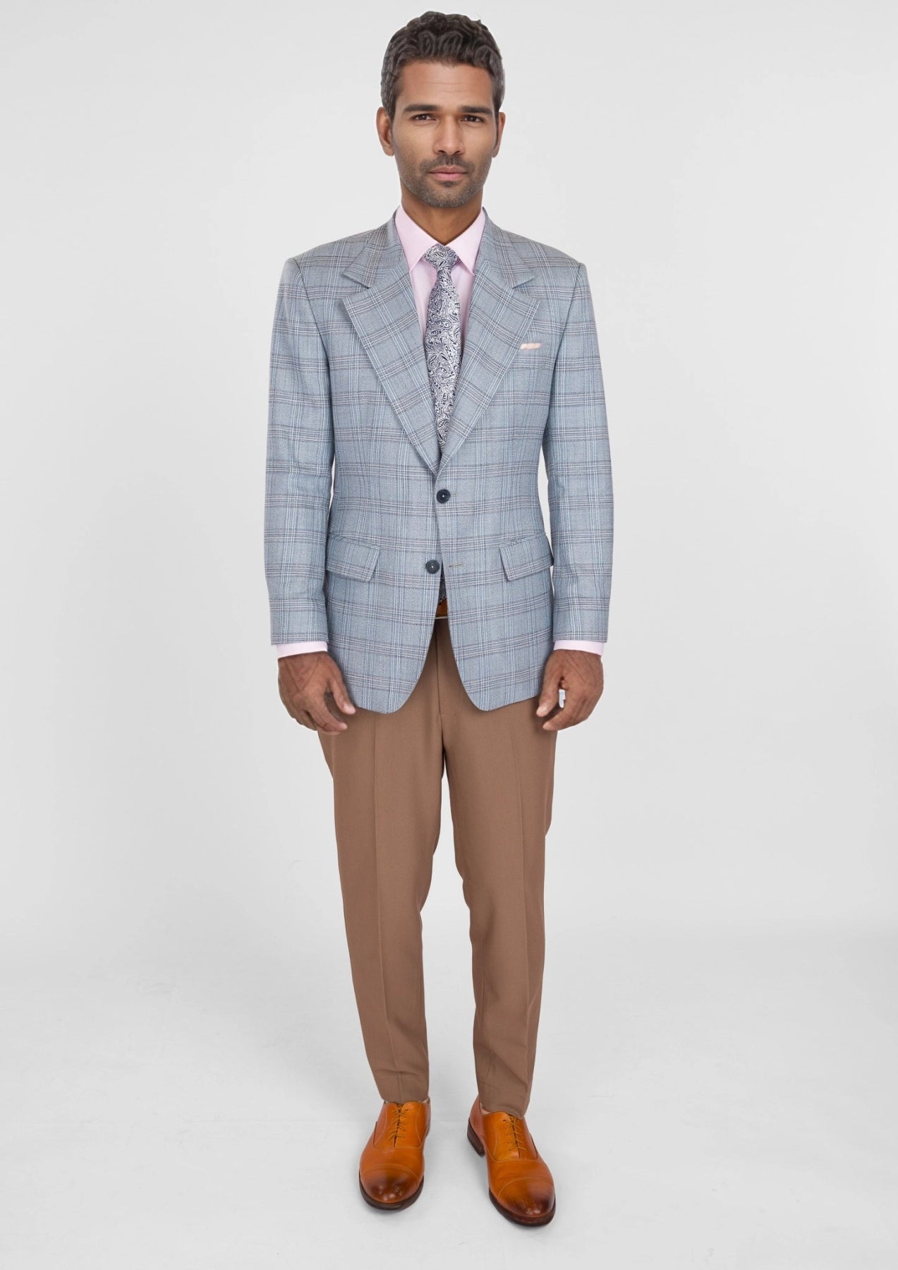 Polo Blue Windowpane Bamboo Jacket - SARTORO