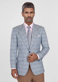Polo Blue Glen Plaid Bamboo Jacket