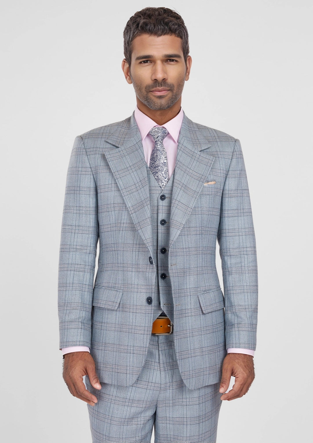 Polo Blue Windowpane Bamboo Suit - SARTORO
