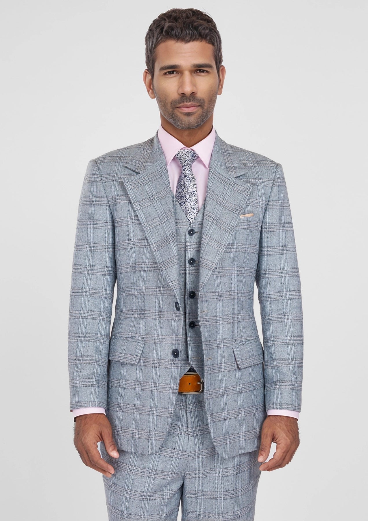 Polo Blue Windowpane Bamboo Suit - SARTORO