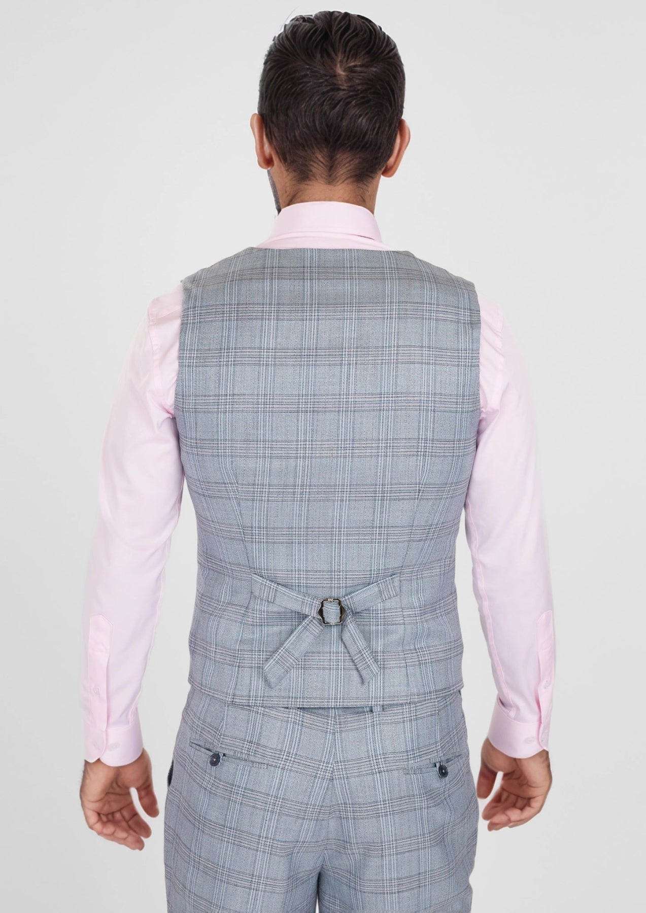 Polo Blue Windowpane Vest - SARTORO