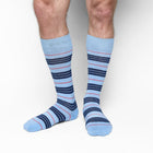 Powder Triple Stripe Dress Socks - SARTORO382