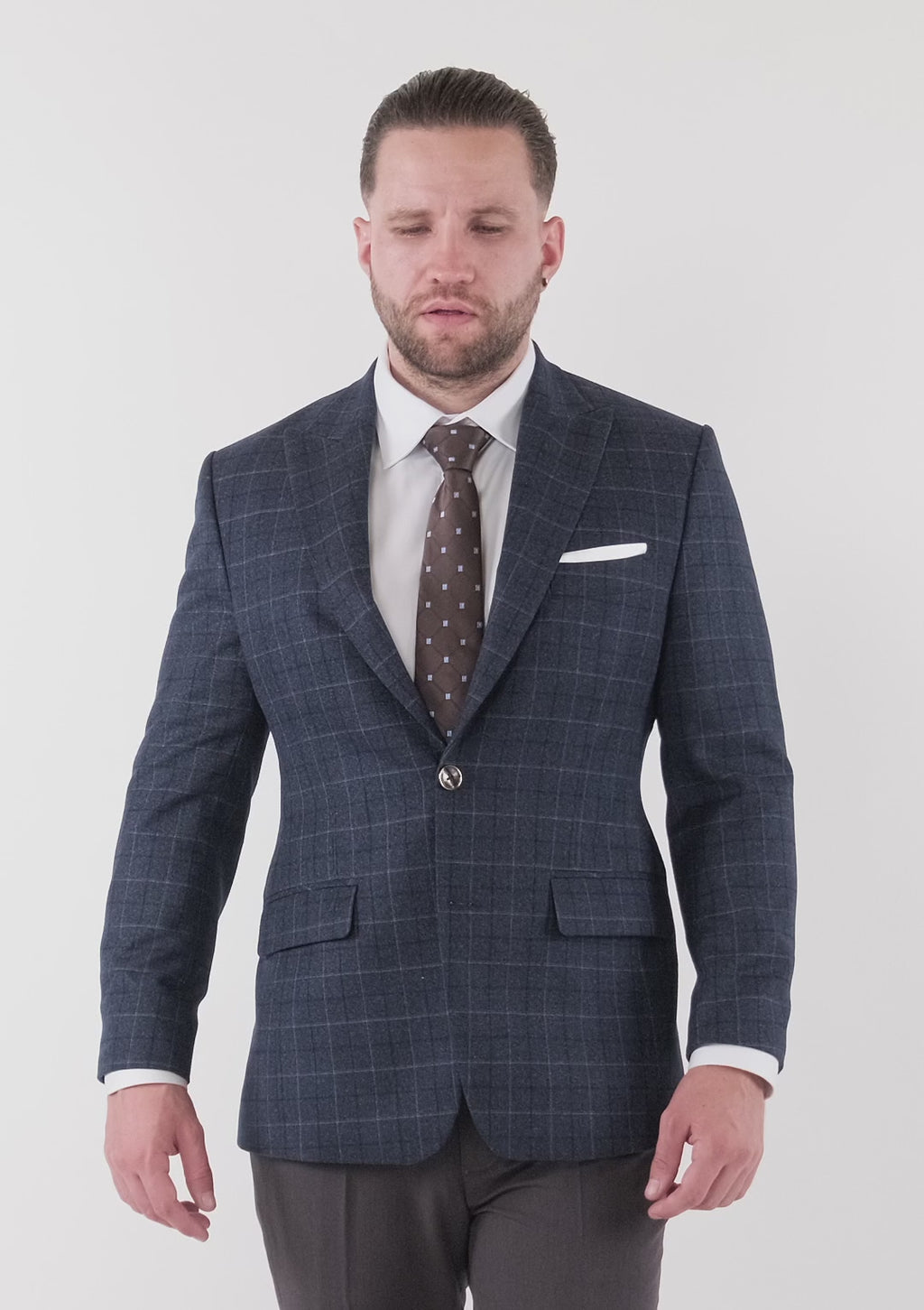 Bryant Charcoal Blue Check Flannel Jacket