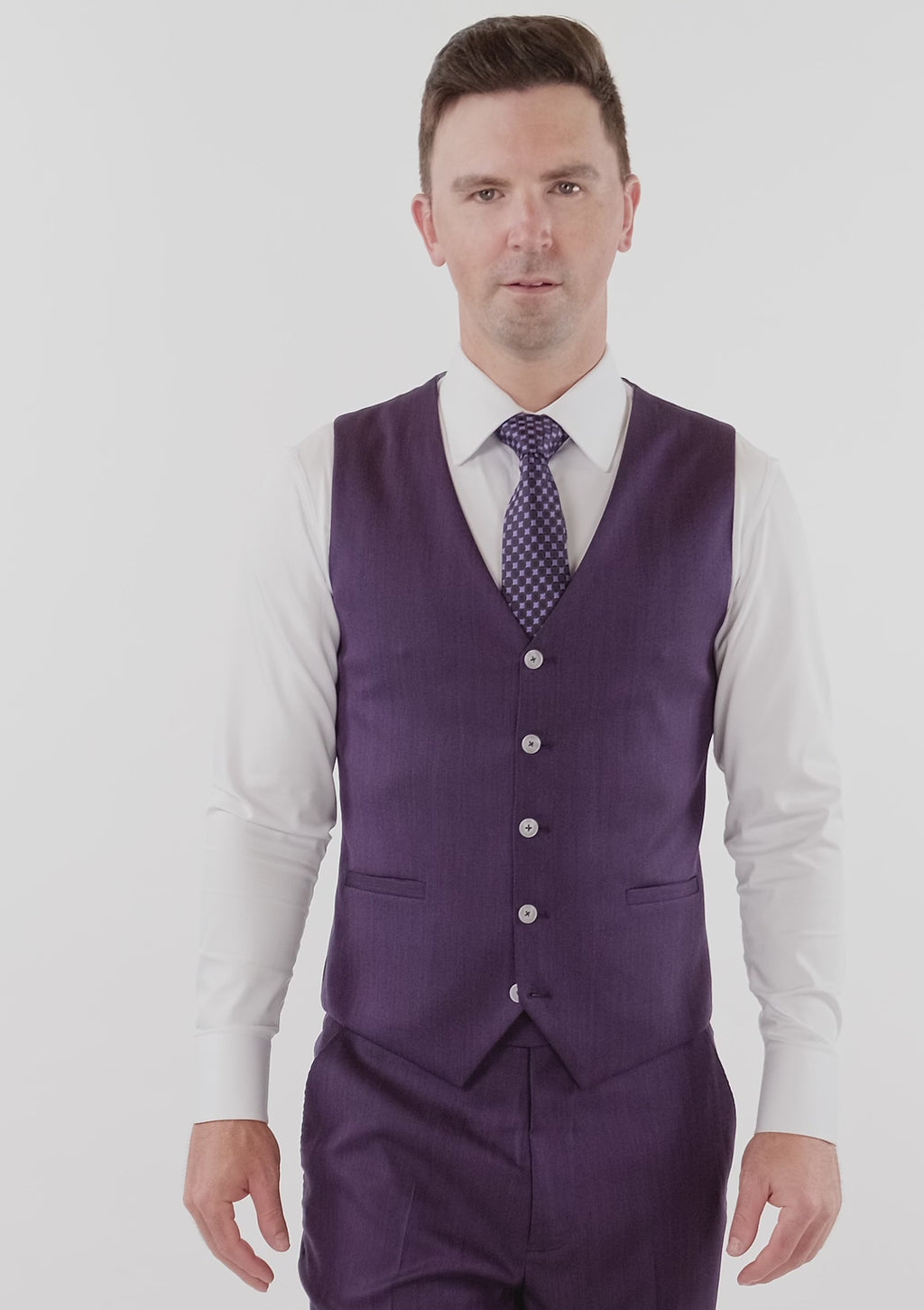 Violet Herringbone Vest