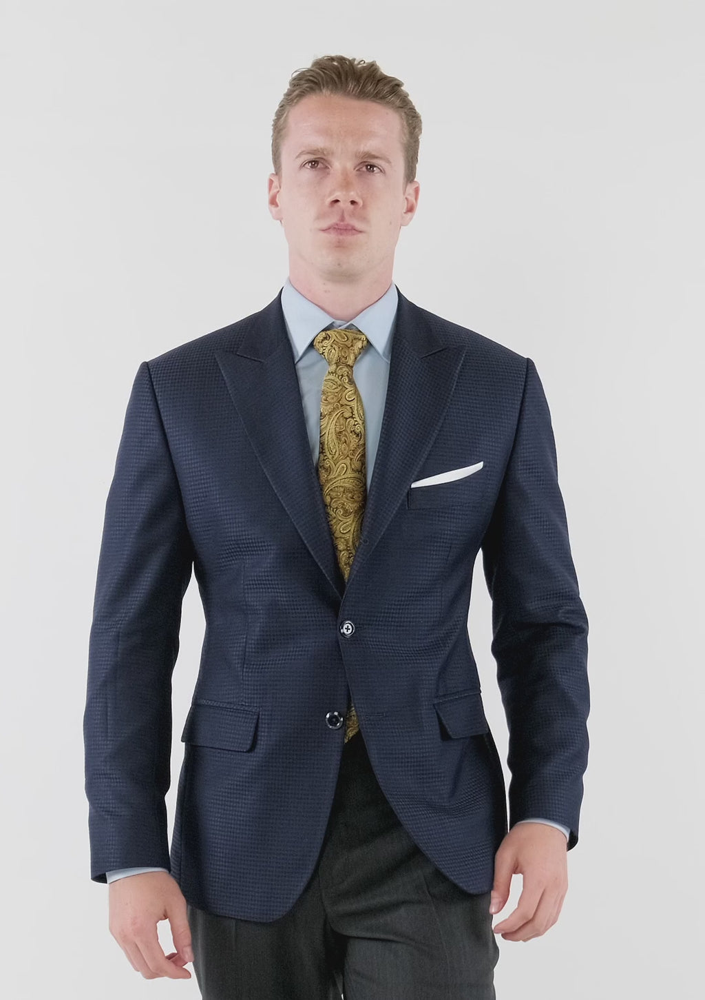 Broadway Navy Microcheck Jacket