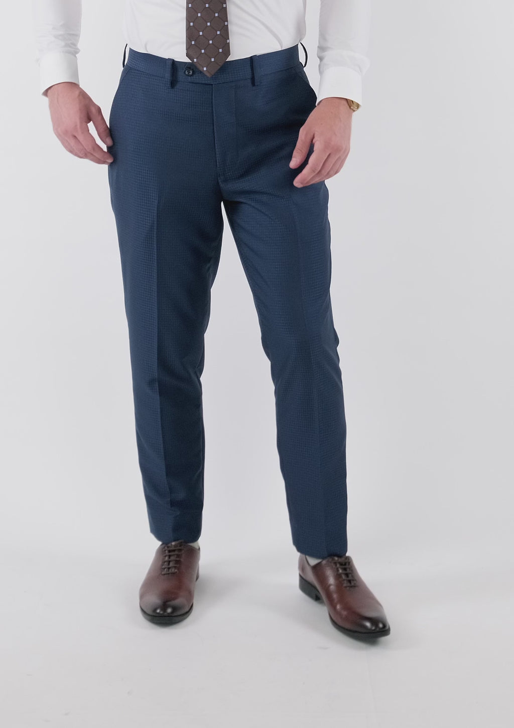 Blue Microcheck Pants