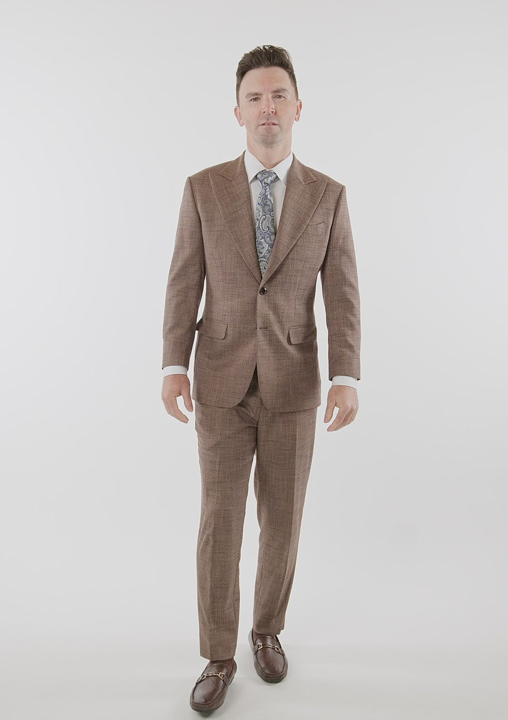 Hudson Tawny Brown Hopsack Suit