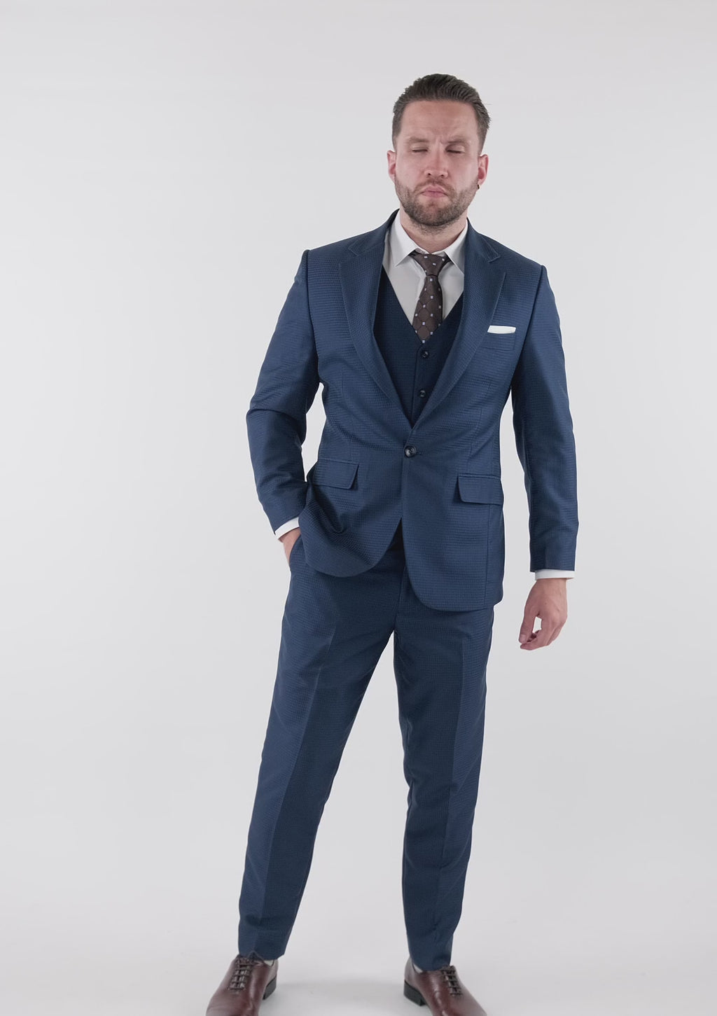 Lafayette Blue Microcheck Suit