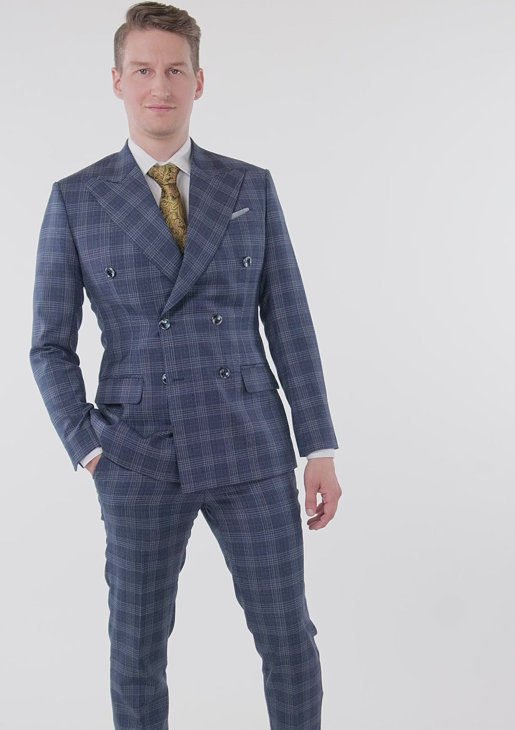 Admiral Navy Checked Waverly Suit