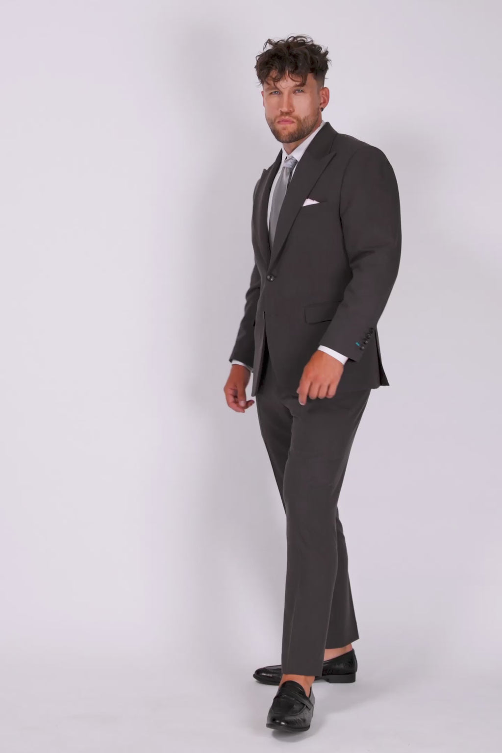 Hudson Charcoal Stretch Suit