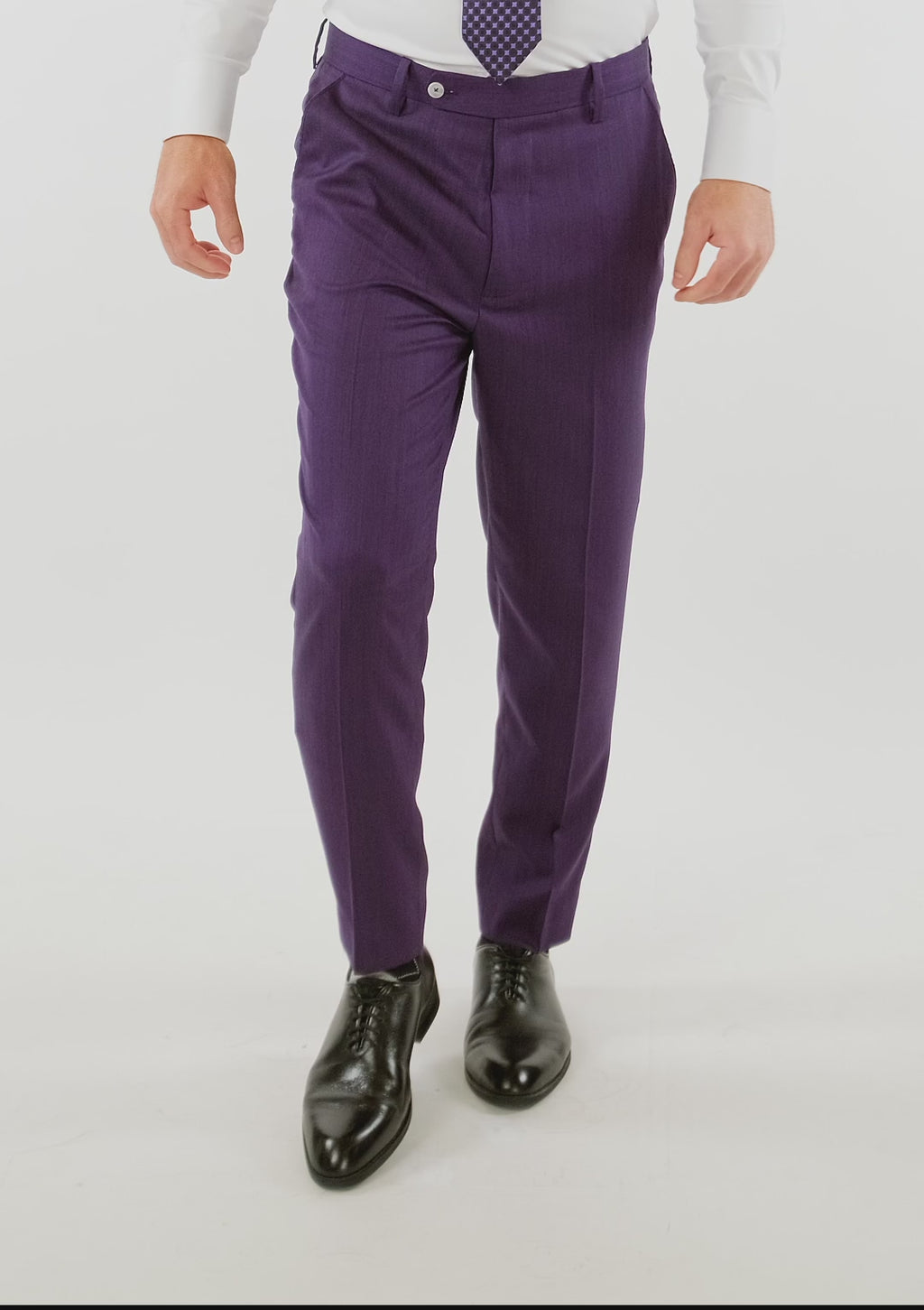 Violet Herringbone Pants