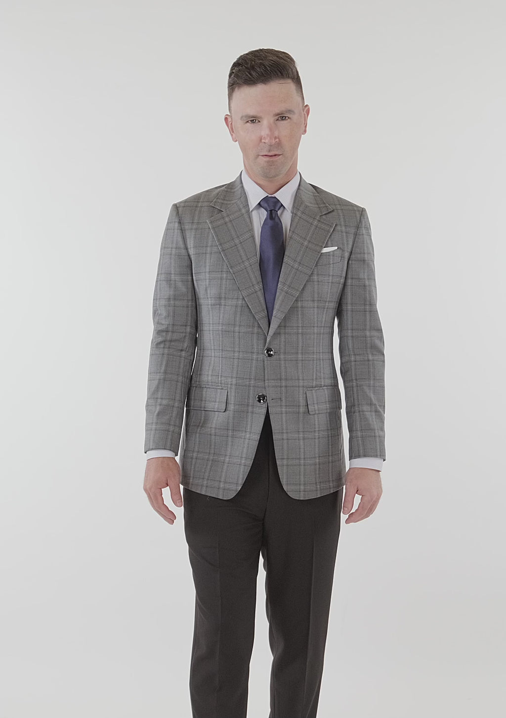 Fossil Grey Checked Ellis Jacket