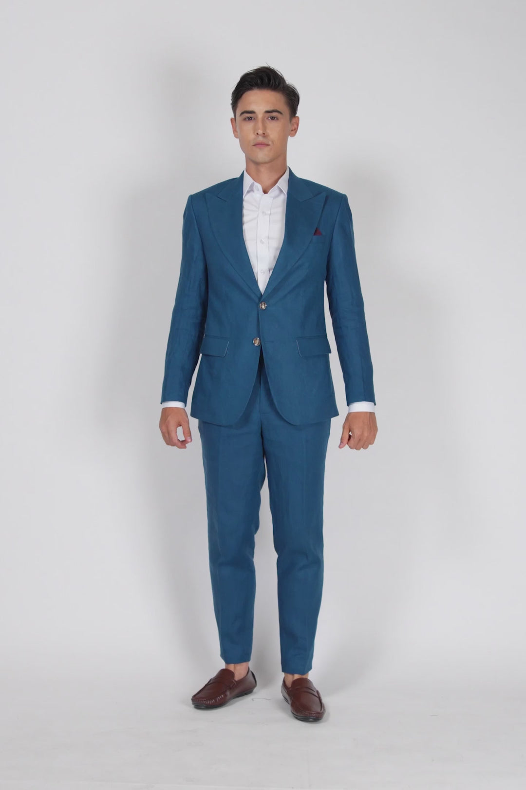 Hudson Marine Blue Linen Suit